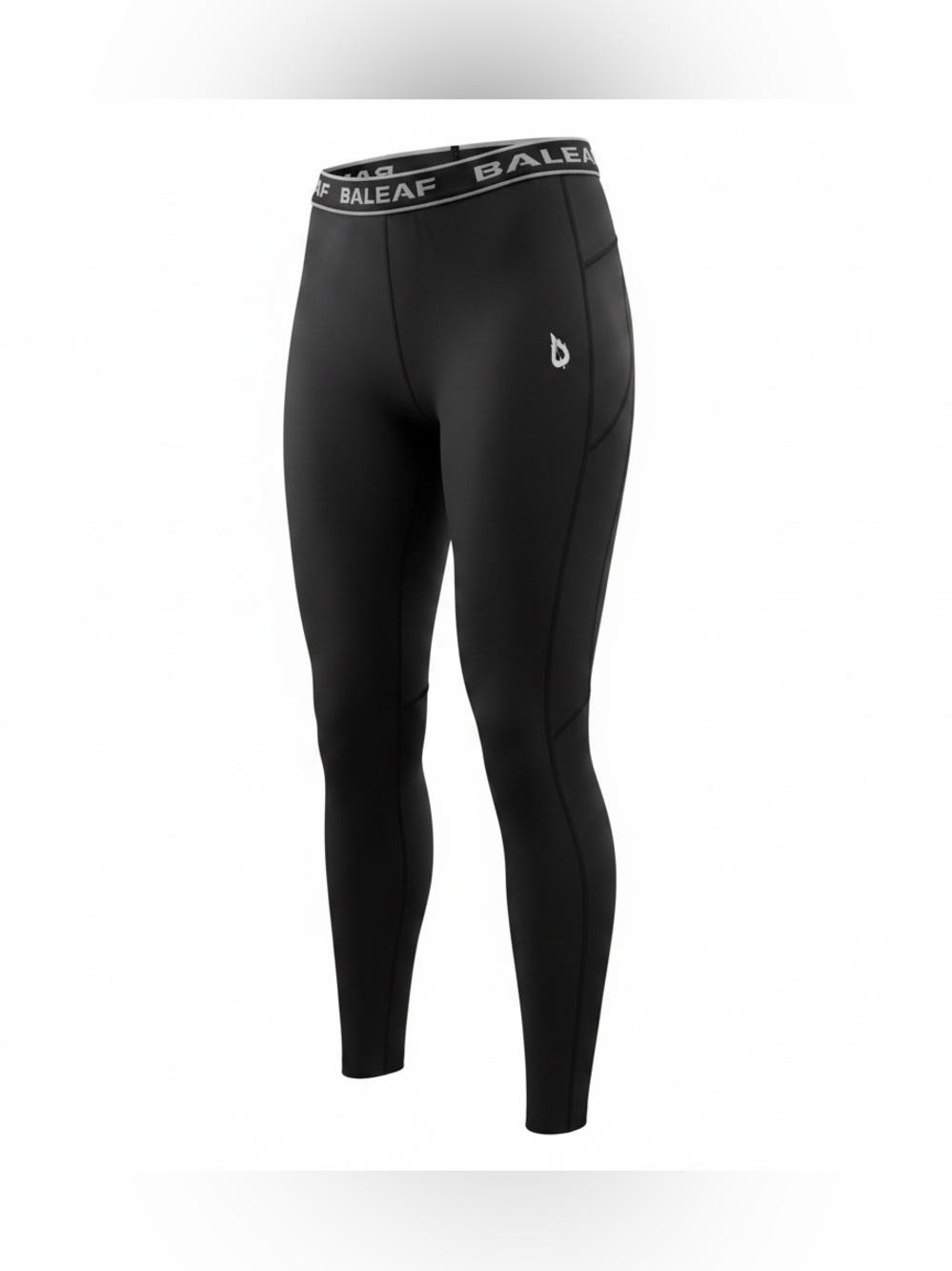 Baleaf Black Performance Leggings with Branded Waistband